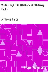 Write It Right: A Little Blacklist of Literary Faults cover