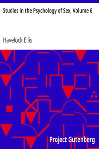Studies in the Psychology of Sex, Volume 6 cover