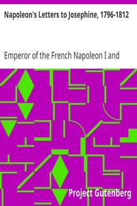 Napoleon's Letters to Josephine, 1796-1812 cover