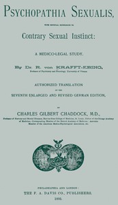 Psychopathia sexualis: With especial reference to contrary sexual instinct cover